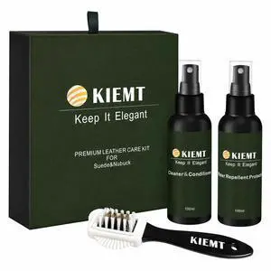 KIEMT Premium Suede & Nubuck Cleaner Kit, Leather Care Set with Suede Cleaner, Protector, Suede Brush, Suede Cleaning Kit Protect & Restore Shoes, Boots, Jackets, Uggs, Furniture, Handbag and Apparel KIEMT Premium Suede & Nubuck Cleaner Kit, Leather Care Set with Suede Cleaner, Protector, Suede Brush, Suede Cleaning Kit Protect & Restore Shoes, Boots, Jackets, Uggs, Furniture, Handbag and Apparel