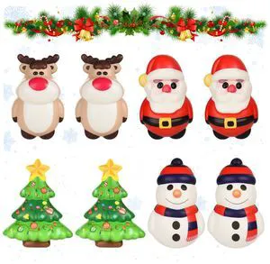 8 Pack Christmas Squishy Toys, 4 Styles | Soft 4.5IN, Includes Santa, XMAS Tree, Reindeer Snowman, Decompression Stress Relief Hand Toy 8 Pack Christmas Squishy Toys, 4 Styles | Soft 4.5IN, Includes Santa, XMAS Tree, Reindeer Snowman, Decompression Stress Relief Hand Toy