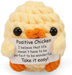 Positive Crochet Animals Chicken - Emotional Support Crochet Gifts, Funny Knitting Ornament Stuff, Crochet Advent Calendar Toy for Lovers Friends, Inspirational Amigurumi Doll Positive Crochet Animals Chicken - Emotional Support Crochet Gifts, Funny Knitting Ornament Stuff, Crochet Advent Calendar Toy for Lovers Friends, Inspirational Amigurumi Doll