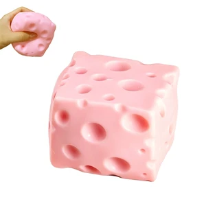 Squishy Toy for Stress & Anxiety Relief (Pink-2.76IN) | Soft Skin-Feel Cheese Block Squeeze Toy, Great Fidget Companion for Adults, Fun Food Design Squishy Toy for Stress & Anxiety Relief (Pink-2.76IN) | Soft Skin-Feel Cheese Block Squeeze Toy, Great Fidget Companion for Adults, Fun Food Design