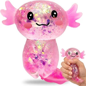 Squishy Stress Relief Toy, Glitter Axolotl Fidget Toy, Soft Stretchy Sensory Squeeze Toy for Teens & Adults, Cute Desk Stress Toy for Relaxation, Party Favor & Gift Idea, Pink Squishy Stress Relief Toy, Glitter Axolotl Fidget Toy, Soft Stretchy Sensory Squeeze Toy for Teens & Adults, Cute Desk Stress Toy for Relaxation, Party Favor & Gift Idea, Pink