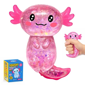 Squishy Toy Stress Relief Glitter Fidget,Cute Long Tail Fidget Axolotl Squishy Toy for Kids & Adults, Squishy Gifts Salamander for Party Birthday (Pink) Squishy Toy Stress Relief Glitter Fidget,Cute Long Tail Fidget Axolotl Squishy Toy for Kids & Adults, Squishy Gifts Salamander for Party Birthday (Pink)