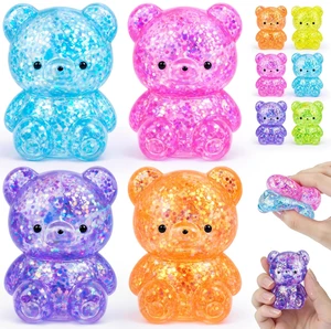 4pcs Bear Squishy, Glitter Bear Stress Ball, Slow Rising Squishy Toys, Soft Mini Squishy Toys for Anxiety Relief, Party Favors, Goodie Bag Fillers Kids and Adults 4pcs Bear Squishy, Glitter Bear Stress Ball, Slow Rising Squishy Toys, Soft Mini Squishy Toys for Anxiety Relief, Party Favors, Goodie Bag Fillers Kids and Adults
