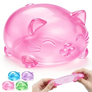 Cat Toy, Sensory Fidget Toy, Filled Squishy Toys for Kids Stress Relief - High Density Squeeze Balls,Ultra-Soft Decompression Venting Toys-Pink Cat Toy, Sensory Fidget Toy, Filled Squishy Toys for Kids Stress Relief - High Density Squeeze Balls,Ultra-Soft Decompression Venting Toys-Pink