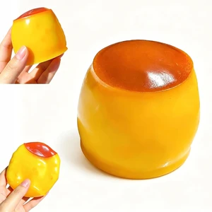 Pudding Squishy Stress Ball, Crunchy Bead Filled Non-Rebound Silicone Sensory Squeeze Accessory, ASMR Pliable Stress Reliever with Realistic Dessert Design for Desk, Office and Travel Pudding Squishy Stress Ball, Crunchy Bead Filled Non-Rebound Silicone Sensory Squeeze Accessory, ASMR Pliable Stress Reliever with Realistic Dessert Design for Desk, Office and Travel