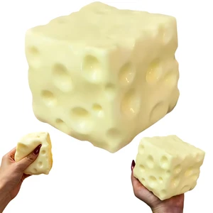 Ball, Cheese-Shaped Squishy Ball - Soft Jelly with a Bubblegum Texture, Slow-Rising Fidget Stress Ball for Stress Relief and Relaxation, Non-Sticky, Helps Improve Focus Ball, Cheese-Shaped Squishy Ball - Soft Jelly with a Bubblegum Texture, Slow-Rising Fidget Stress Ball for Stress Relief and Relaxation, Non-Sticky, Helps Improve Focus