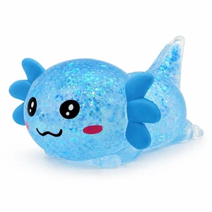Axolotl Squishy Toy, Cute Glitter Stress Relief Squeeze Toy for Kids & Adults, Soft Sensory Fidget Toy for Stress Relief, Party Favors, Lying Axolotl (Blue) Axolotl Squishy Toy, Cute Glitter Stress Relief Squeeze Toy for Kids & Adults, Soft Sensory Fidget Toy for Stress Relief, Party Favors, Lying Axolotl (Blue)