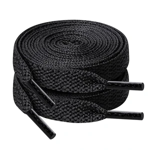 120cm/47inch Flat Shoe Laces for Sneakers, Sturdy Polyester with Non-Fray Tips, Ideal for Various Wear and Bags, Black 120cm/47inch Flat Shoe Laces for Sneakers, Sturdy Polyester with Non-Fray Tips, Ideal for Various Wear and Bags, Black