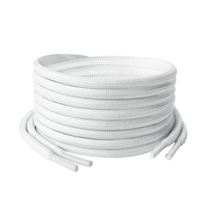 White Round Shoe Laces, Polyester with Reinforced Tips, Ideal for Various Footwear and Accessories, 120cm/47inch White Round Shoe Laces, Polyester with Reinforced Tips, Ideal for Various Footwear and Accessories, 120cm/47inch