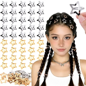 Gold Silver Star Hair Clips Barrettes, 1.18 Inch Snap Y2K Hair Clips | Cool Star Hair Accessories,Small Snap Clips for Hair,Non-slip Mini Star Barrettes,Metal y2k Hair Accessories for Girls Women Gold Silver Star Hair Clips Barrettes, 1.18 Inch Snap Y2K Hair Clips | Cool Star Hair Accessories,Small Snap Clips for Hair,Non-slip Mini Star Barrettes,Metal y2k Hair Accessories for Girls Women