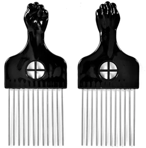 2 Pack Hair Picks for Afro, Curly Hair Styling - Metal Hairdressing Tools for Women and Men (Black) 2 Pack Hair Picks for Afro, Curly Hair Styling - Metal Hairdressing Tools for Women and Men (Black)