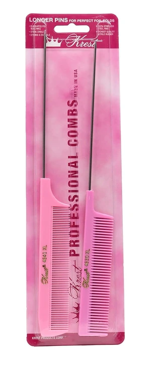 Pintail Combs Weaving Foiling Fine Tooth Rattail Hair Cutting Comb Colors 2 Pc. (Pink) Pintail Combs Weaving Foiling Fine Tooth Rattail Hair Cutting Comb Colors 2 Pc. (Pink)