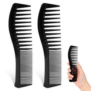 Hair Grooming Set - 2 Pack Double-Sided Barber Combs, 7.2 inch Plastic for Men & Women - Wide & Fine Tooth for Professional Hairstyling (Black) Hair Grooming Set - 2 Pack Double-Sided Barber Combs, 7.2 inch Plastic for Men & Women - Wide & Fine Tooth for Professional Hairstyling (Black)