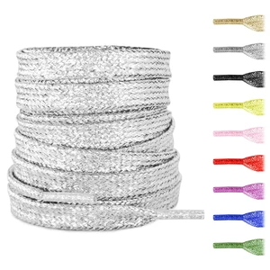Flat Metallic Glitter Sparkle Shoe Laces for Sneakers, Silver, 54" | 5/16"(8mm) Sparkly Colorful Bling Sequin Shiny Shoelaces Replacement Shoe Strings Flat Metallic Glitter Sparkle Shoe Laces for Sneakers, Silver, 54" | 5/16"(8mm) Sparkly Colorful Bling Sequin Shiny Shoelaces Replacement Shoe Strings