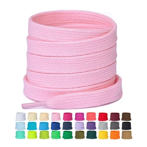 2 Pairs Flat Shoe Laces for Sneakers 2/5" Poly Cotton Shoelaces Shoe Strings for Athletic Shoes, Pink, 39inch(100cm) 2 Pairs Flat Shoe Laces for Sneakers 2/5" Poly Cotton Shoelaces Shoe Strings for Athletic Shoes, Pink, 39inch(100cm)