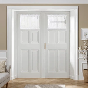White 54 W x 20 L French Door Short Sheer Curtains | Light Filtering Window Treatment Curtain for Glass Door, Tieback, 2 Panels, Set of 2 White 54 W x 20 L French Door Short Sheer Curtains | Light Filtering Window Treatment Curtain for Glass Door, Tieback, 2 Panels, Set of 2