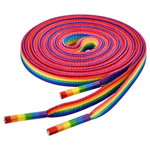 Rainbow Striped Shoe Laces - Rainbow Pride Shoelaces Gay Pride LGBTQ for Parades - Recycled Plastic Materials Brightly Colored Laces for Shoes & Sneakers and Cavans 55" Rainbow Striped Shoe Laces - Rainbow Pride Shoelaces Gay Pride LGBTQ for Parades - Recycled Plastic Materials Brightly Colored Laces for Shoes & Sneakers and Cavans 55"