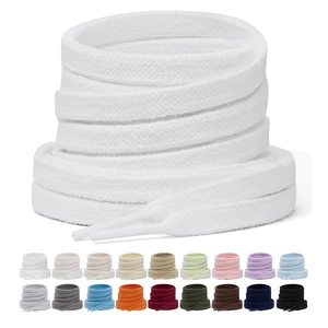2 Pairs Flat Cotton Shoe Laces, 5/16" Shoelaces-White 114 | Sturdy and stay tied all day,double layer cross weaven replacement strings. 18 colors, 7 lengths for sneakers, athletic shoes 2 Pairs Flat Cotton Shoe Laces, 5/16" Shoelaces-White 114 | Sturdy and stay tied all day,double layer cross weaven replacement strings. 18 colors, 7 lengths for sneakers, athletic shoes