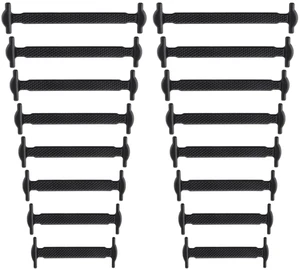 No Tie Shoe Laces Stretchy Silicone Elastic Lazy Shoelaces Rubber Flat Shoe Ties One Size Fits All Kids Adults Sports Sneakers (Black) No Tie Shoe Laces Stretchy Silicone Elastic Lazy Shoelaces Rubber Flat Shoe Ties One Size Fits All Kids Adults Sports Sneakers (Black)