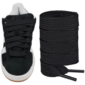 Shoe Laces for Adidas Campus Replacement Shoelaces Strings | 16MM Thick Wide Fat Flat Laces | Material: Polyester | Color: Black | Size: 54Inch Shoe Laces for Adidas Campus Replacement Shoelaces Strings | 16MM Thick Wide Fat Flat Laces | Material: Polyester | Color: Black | Size: 54Inch
