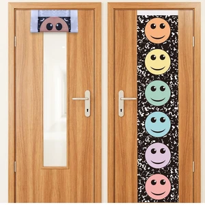 2 Pcs Composition Notebook Classroom Door Window Curtains Cover 7.8 x 35 in | Fabric Pastel Smile Face Door Panel Blackout Lockdown, Window Cover for Back to School, Teacher Nursery Room Decor 2 Pcs Composition Notebook Classroom Door Window Curtains Cover 7.8 x 35 in | Fabric Pastel Smile Face Door Panel Blackout Lockdown, Window Cover for Back to School, Teacher Nursery Room Decor