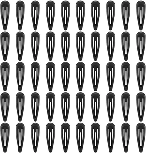 Glossy Black Snap Hair Clips, 50 PCS Hair Barrettes for Women | Classic black hair clips for daily styling and minimalist accessories, 2 inch Glossy Black Snap Hair Clips, 50 PCS Hair Barrettes for Women | Classic black hair clips for daily styling and minimalist accessories, 2 inch