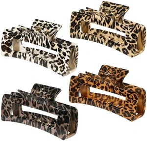 4 Pcs Hair Clips 4.1 Inch Claw Clips Leopard Hair Accessories 4 Pcs Hair Clips 4.1 Inch Claw Clips Leopard Hair Accessories