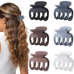 6 Pcs Hair Clips Small Claw Clips for Thin Hair Medium Matte Non-slip Hair Accessories for Women and Girls (Brown Grey) 6 Pcs Hair Clips Small Claw Clips for Thin Hair Medium Matte Non-slip Hair Accessories for Women and Girls (Brown Grey)