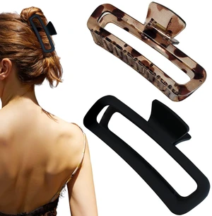 Hair Claw Clips 5 Inch Unbreakable Square Rectangle Clip Clamp Neutral Colors for Thick Curly Long Hair Women - 2 Pack Hair Claw Clips 5 Inch Unbreakable Square Rectangle Clip Clamp Neutral Colors for Thick Curly Long Hair Women - 2 Pack