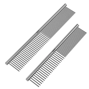 Pet Steel Combs Dog Cat Comb Tool for Removing Matted Fur - Pet Dematting Comb with Rounded Teeth and Non-Slip Grip Handle - Prevents Knots and Mats for Long and Short Haired Pets,6.5IN/7.4IN Pet Steel Combs Dog Cat Comb Tool for Removing Matted Fur - Pet Dematting Comb with Rounded Teeth and Non-Slip Grip Handle - Prevents Knots and Mats for Long and Short Haired Pets,6.5IN/7.4IN