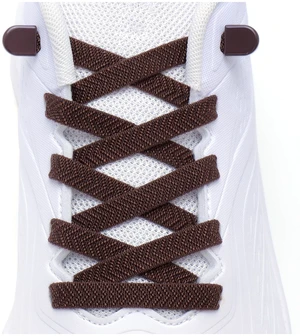 Brown Elastic No Tie Shoe Laces with Openable Buckles | 5/16" Wide, Tieless Strecthy Shoelaces for Sneakers Brown Elastic No Tie Shoe Laces with Openable Buckles | 5/16" Wide, Tieless Strecthy Shoelaces for Sneakers