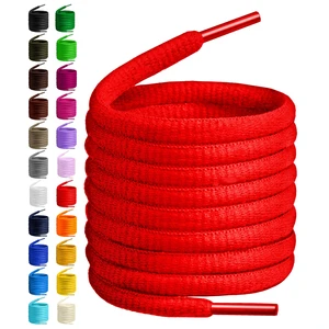 Oval Shoelaces 27 Colors Half Round 1/4" Shoe Laces 4 Different Lengths (45.5"(115cm) L, Red) Oval Shoelaces 27 Colors Half Round 1/4" Shoe Laces 4 Different Lengths (45.5"(115cm) L, Red)