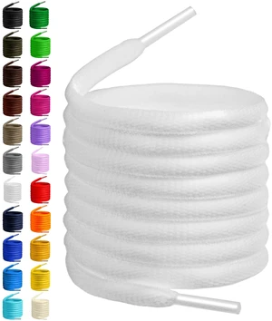 Oval Shoelaces 27 Colors Half Round 1/4" Shoe Laces 4 Different Lengths (56" (142cm) - XL, White) Oval Shoelaces 27 Colors Half Round 1/4" Shoe Laces 4 Different Lengths (56" (142cm) - XL, White)