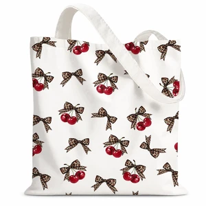 Leopard Print Cherry Canvas Tote Bag for Women,Leopard Lover Gifts for Women,Tote Bag with Inner Pocket,Trendy Funky Cheetah red Y2K Canvas Shopping Bags for Girl Sister Daughter Mom Friend Leopard Print Cherry Canvas Tote Bag for Women,Leopard Lover Gifts for Women,Tote Bag with Inner Pocket,Trendy Funky Cheetah red Y2K Canvas Shopping Bags for Girl Sister Daughter Mom Friend