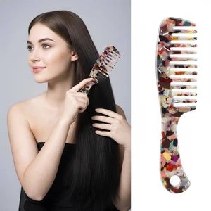 Large Wide Tooth Hair Comb Tortoise Shell Comb for Thick Curly Hair | Cellulose Acetate Hair Detangling Comb Round Tooth for Women Men or Kids, Anti-Static Wet or Dry, Multi-colored Large Wide Tooth Hair Comb Tortoise Shell Comb for Thick Curly Hair | Cellulose Acetate Hair Detangling Comb Round Tooth for Women Men or Kids, Anti-Static Wet or Dry, Multi-colored