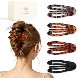 Flat Hair Clips for Medium Thick Hair for Women | Strong Hold Non Slip Hair Barrettes for Yoga Driving, French Duckbill Hair Clips, 4Pcs Tortoiseshell Color Flat Hair Clips for Medium Thick Hair for Women | Strong Hold Non Slip Hair Barrettes for Yoga Driving, French Duckbill Hair Clips, 4Pcs Tortoiseshell Color
