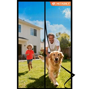 Magnetic Screen Door Mesh, Works for Patio, Sliding Door, Keeps Bug Mosquito Out, Fresh Air Flow, Fits 36" x 80" Door - Curtain Size 38" x 82", Black Magnetic Screen Door Mesh, Works for Patio, Sliding Door, Keeps Bug Mosquito Out, Fresh Air Flow, Fits 36" x 80" Door - Curtain Size 38" x 82", Black