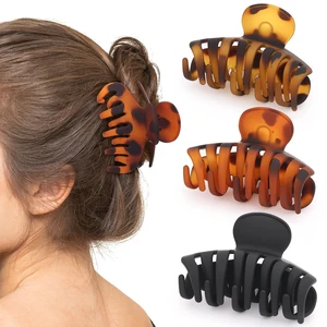 Matte Claw Hair Clips, 3.3 Inch, Black & Tortoiseshell, 3 Pack | Hair clips for women and teens with strong hold, medium size for everyday styling Matte Claw Hair Clips, 3.3 Inch, Black & Tortoiseshell, 3 Pack | Hair clips for women and teens with strong hold, medium size for everyday styling