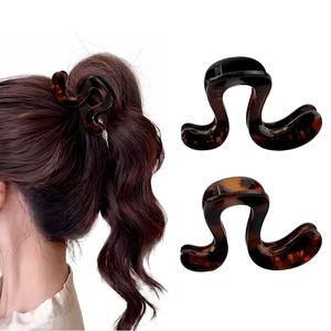 Ponytail Claw Clip, 2-Pack High Ponytail Holder for Thick and Curly Hair, Strong-Grip Lift Hair Clips in Leopard Tortoiseshell Design Ponytail Claw Clip, 2-Pack High Ponytail Holder for Thick and Curly Hair, Strong-Grip Lift Hair Clips in Leopard Tortoiseshell Design