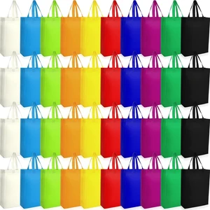 40 Pack Reusable Shopping Bags Bulk 14 x 10 x 4 Inch Shopping Bags for Groceries Non Woven Fabric Tote Bags Multicolored Grocery Bags with Handles for Shopping, Birthday Party, 10 Colors 40 Pack Reusable Shopping Bags Bulk 14 x 10 x 4 Inch Shopping Bags for Groceries Non Woven Fabric Tote Bags Multicolored Grocery Bags with Handles for Shopping, Birthday Party, 10 Colors