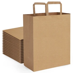 Large Grocery Bags 13x7x17 50Pc Brown Paper Bags with Handles Bulk | Recycled, Kraft Paper Sacks, Large Gift Bags, Flat Handles, For Shopping, Retail, Merchandise, Grocery, Takeout/To Go Bags Large Grocery Bags 13x7x17 50Pc Brown Paper Bags with Handles Bulk | Recycled, Kraft Paper Sacks, Large Gift Bags, Flat Handles, For Shopping, Retail, Merchandise, Grocery, Takeout/To Go Bags