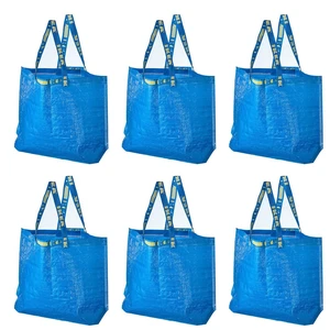 603.017.07 FRAKTA Medium Shopping Bags (Set of 6), Blue, 55 lb Max. Load, 10 Gallon Volume, Easy to Keep Clean, Takes Up Little Space to Store as It Folds Flat 603.017.07 FRAKTA Medium Shopping Bags (Set of 6), Blue, 55 lb Max. Load, 10 Gallon Volume, Easy to Keep Clean, Takes Up Little Space to Store as It Folds Flat