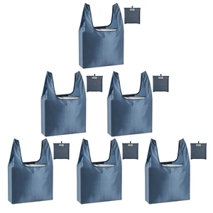 Large Reusable Bags Shopping Washable Foldable 6 Pack Grocery Bags Heavy Duty Lightweight Folding Gift Tote Bags Durable Polyester Gray Large Reusable Bags Shopping Washable Foldable 6 Pack Grocery Bags Heavy Duty Lightweight Folding Gift Tote Bags Durable Polyester Gray