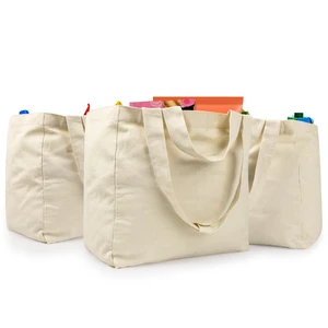 Reusable Canvas Grocery Bags with Dual Handles 3pc XL Set | Machine Washable, Shrink Resistant, 6 Inner Pockets, Heavy Duty, foldable, Water Resistant Bottom Reusable Canvas Grocery Bags with Dual Handles 3pc XL Set | Machine Washable, Shrink Resistant, 6 Inner Pockets, Heavy Duty, foldable, Water Resistant Bottom
