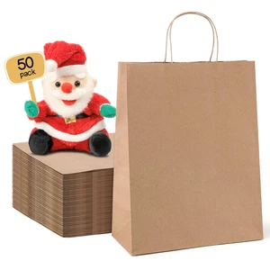 Brown Paper Bags 10x5x13 50Pcs,Gift Bags with Handles Medium Size | Heavy Duty Kraft Paper Wrap Bag Bulk for Shopping Birthday Party Favors Grocery Retail Goody and Samll Business Brown Paper Bags 10x5x13 50Pcs,Gift Bags with Handles Medium Size | Heavy Duty Kraft Paper Wrap Bag Bulk for Shopping Birthday Party Favors Grocery Retail Goody and Samll Business
