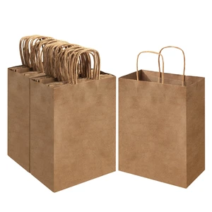Brown Kraft Paper Bags 100 Pack 8x4.5x10.8 in Medium with Handles | Reinforced Handles, for Grocery, Retail, Birthday, Wedding, Party Favors, Gift Giving, Christmas, Shopping Bags Brown Kraft Paper Bags 100 Pack 8x4.5x10.8 in Medium with Handles | Reinforced Handles, for Grocery, Retail, Birthday, Wedding, Party Favors, Gift Giving, Christmas, Shopping Bags