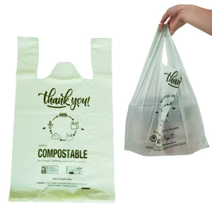 Home Compostable Shopping Bags, 200ct, 12"x 6" x 20" (Extra Thick), Hold 20 lbs, Thank You/Grocery/Take Out/T Shirt/To-Go Bags for Retail, Grocery Store Home Compostable Shopping Bags, 200ct, 12"x 6" x 20" (Extra Thick), Hold 20 lbs, Thank You/Grocery/Take Out/T Shirt/To-Go Bags for Retail, Grocery Store