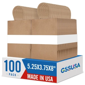 100 Pack Paper Gift Bags 5.25x3.75x8 Inch Small Brown Paper Bags with Handles Bulk, Brown Kraft Bag for Small Business, Sturdy Grocery Retail Shopping Birthday Party Favor Craft Bag Made in USA 100 Pack Paper Gift Bags 5.25x3.75x8 Inch Small Brown Paper Bags with Handles Bulk, Brown Kraft Bag for Small Business, Sturdy Grocery Retail Shopping Birthday Party Favor Craft Bag Made in USA