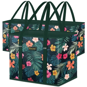 BALEINE 3PK Reusable Grocery Bags, Heavy Duty Shopping Tote Bag | 12'' Long Handles, Reinforced Bottom Keeps Upright, Fold Flat Storage, Water-Resistant Shopping Bag, Multiple Color Options BALEINE 3PK Reusable Grocery Bags, Heavy Duty Shopping Tote Bag | 12'' Long Handles, Reinforced Bottom Keeps Upright, Fold Flat Storage, Water-Resistant Shopping Bag, Multiple Color Options