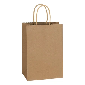 100 Pack 5.25x3.25x8.5 Inch Plain Small Brown Kraft Paper Gift Bags with Handles Bulk for Goodie, Party Favor Brithday Grocery Shopping, Business Wedding Retail Craft Treat, Merchandise Sacks 100 Pack 5.25x3.25x8.5 Inch Plain Small Brown Kraft Paper Gift Bags with Handles Bulk for Goodie, Party Favor Brithday Grocery Shopping, Business Wedding Retail Craft Treat, Merchandise Sacks